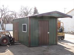Storage Shed With Double Swinging Doors, Walk-In Door, Window And Awning